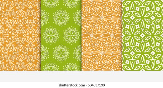 seamless floral geometric patterns set. Flower style. Vector illustration. Texture for holiday cards, Valentines day, wedding invitations, design wallpaper, pattern fills, web page