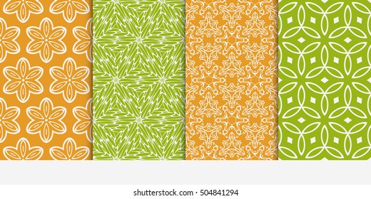 seamless floral geometric patterns set. Flower style. Vector illustration. Texture for holiday cards, Valentines day, wedding invitations, design wallpaper, pattern fills, web page