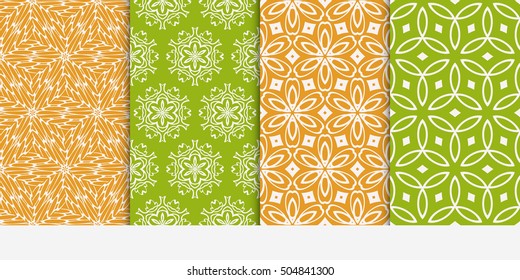 seamless floral geometric patterns set. Flower style. Vector illustration. Texture for holiday cards, Valentines day, wedding invitations, design wallpaper, pattern fills, web page