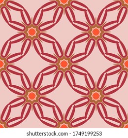 Seamless floral geometric patterns. Texture for background, holiday cards, wedding invitations, design wallpaper, pattern fills, web page, banner, flyer end textile. Vector illustration.
