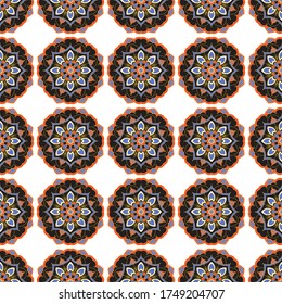 Seamless floral geometric patterns. Texture for background, holiday cards, wedding invitations, design wallpaper, pattern fills, web page, banner, flyer end textile. Vector illustration.