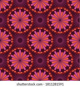Patrones geométricos florales sin foco. Textura para fondo, tarjetas de vacaciones, invitaciones a bodas, fondo de pantalla de diseño, rellenos de patrones, página web, banner, fin de volante textil. Ilustración vectorial.