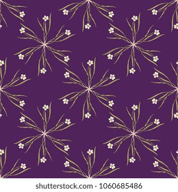 Seamless floral geometrical pattern with round mandalas made of Ranunculus plant.