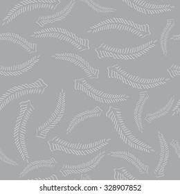 Seamless Floral Grayscale Pattern with Carved Fern Fronds