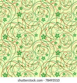 Seamless floral green background.