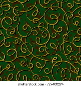 seamless floral green damask pattern background