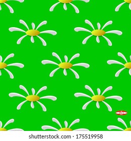 seamless floral green pattern background vector