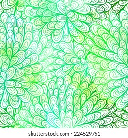 Seamless floral grunge  green gradient pattern. Eps10