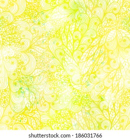Seamless floral grunge  yellow and orange gradient pattern. Eps10