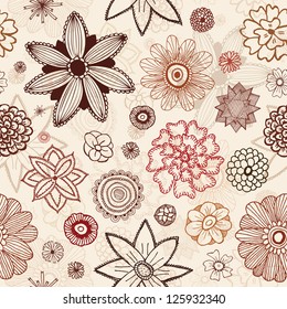 seamless floral hand drawn pattern