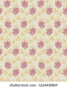 seamless floral hand drawn pattern with fantasy flowers and leaves