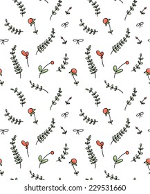 Seamless floral hand drawn pattern