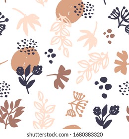 Seamless floral hand drawn vector pattern