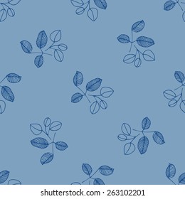 Seamless floral hand drawn vector pattern