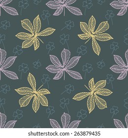 Seamless floral hand drawn vector pattern