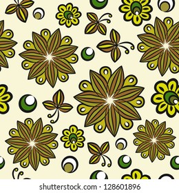Seamless floral hand-drawn pattern