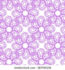 Seamless floral hand-drawn pattern, flower background seamlessly tiling. 