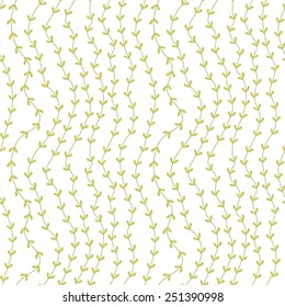 Seamless floral hand-drawn pattern, leaf background (seamlessly tiling). Retro pattern with leaf. Organic ornament can be used as wallpaper