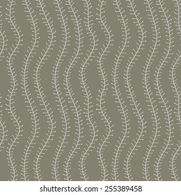 Seamless floral hand-drawn pattern, leaf background seamlessly tiling. Retro pattern with leaf. Organic ornament can be used as wallpaper.