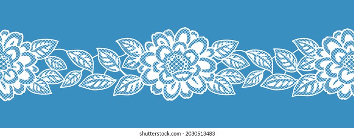 Seamless Floral Lace Border Vector Illustration Stock Vector (Royalty ...