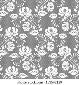 Seamless floral lace pattern