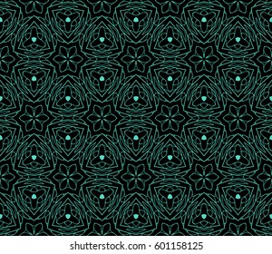 seamless floral lace pattern with hand drawn texture. Ornament for interior design, greeting cards, birthday or wedding invitations, fabric print. Ethnic background in arabian style.