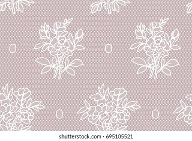 seamless floral lace pattern, vector illustration
