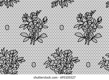 seamless floral lace pattern, vector illustration