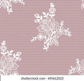 Seamless Floral Lace Pattern, Vector Illustration