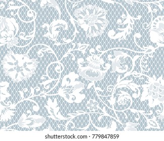 Seamless Floral Lace Pattern, Vector Illustration