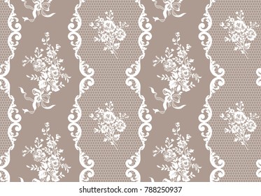 seamless floral lace pattern, vector illustration