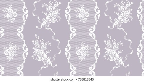 seamless floral lace pattern, vector illustration