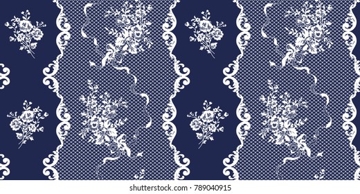 seamless floral lace pattern, vector illustration