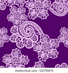 Seamless Floral Lace Pattern. Vintage Textile Background.