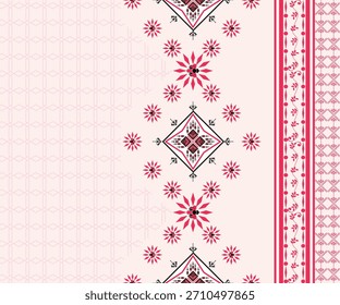 Ilustración floral inconsútil del arte de la decoración de la frontera del diseño del patrón del Vector del cordón inconsútil para la tarjeta y la tela del día de fiesta, flor para. Tela tribal americana nativa. libros de imágenes, fondo de Fondo de pantalla