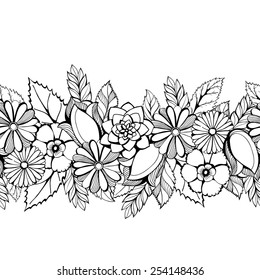 Seamless  floral lacy border