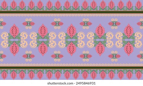 Seamless floral and leaf pattern. For textiles, backgrounds, wallpapers, clothes, wraps, batik, fabric, pillows.