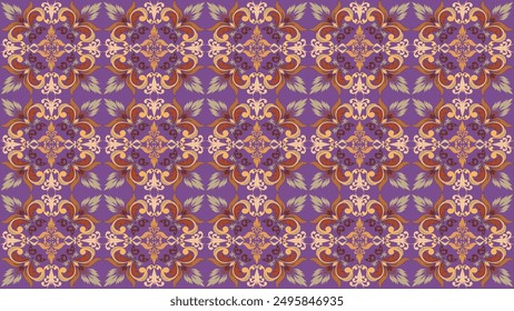 Seamless floral and leaf pattern. For textiles, backgrounds, wallpapers, clothes, wraps, batik, fabric, pillows.