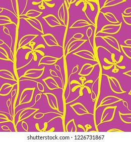 seamless floral and leaf pattern (Vector)