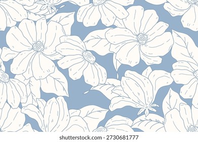 Nahtloses Blumen- und Blattmuster-Design für alle Arten von Drucktextilien und Hintergrund
