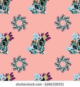 Nahtlose Blumenblätter geometrische Muster Design .