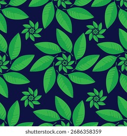 Diseño de patrón geométrico de hojas florales sin costuras .