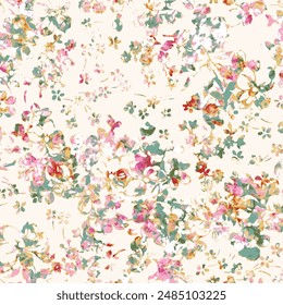 Seamless floral leaves pattern design art work.