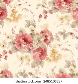 Seamless floral leaves pattern design art work.