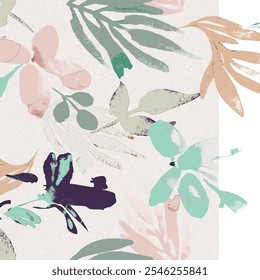 seamless floral leaves pattern design 