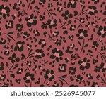 Seamless Floral Leopard Skin Pattern In Vector