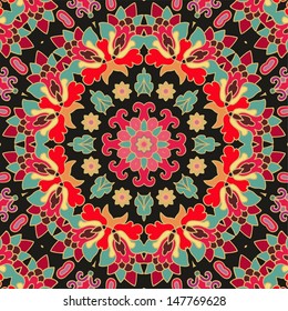 Seamless floral mandala