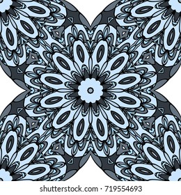 Seamless Floral mandala ornament. vector. design element for print, fabric, wallpaper