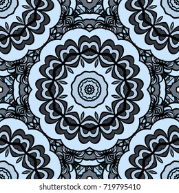 Seamless Floral mandala ornament. vector. design element for print, fabric, wallpaper