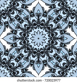 Seamless Floral mandala ornament. vector. design element for print, fabric, wallpaper